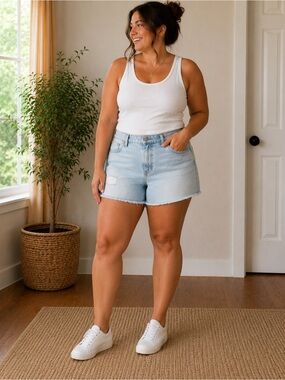 Denizen from Levi's Light Blue Distressed Denim Shorts